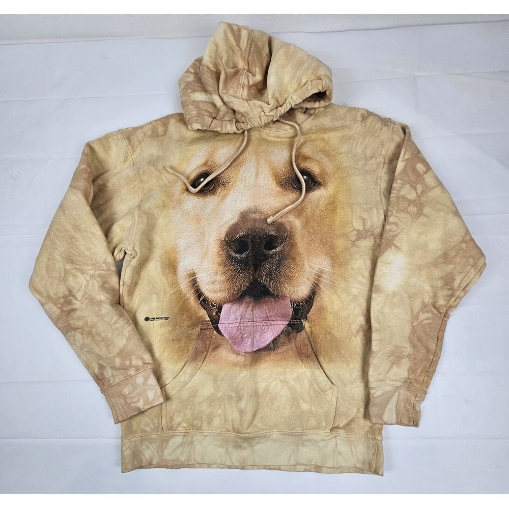 Vintage The Mountain Hoodie Adult‎ Small. Yellow Labrador Dog Sweatshirt.